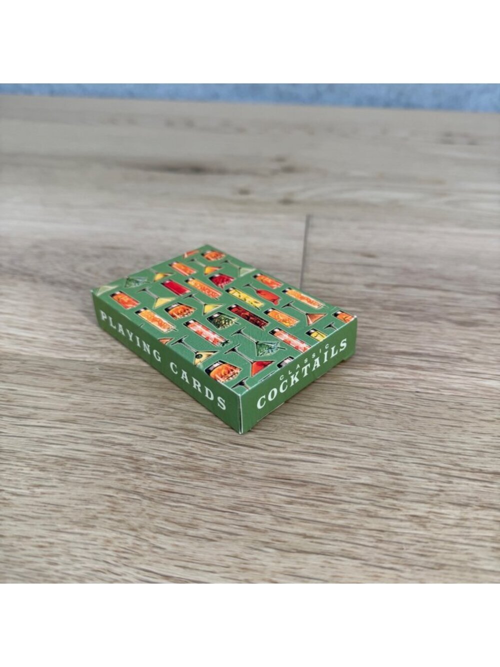 Vintage Style Classic Cocktails Deck of Playing Cards Green Retro Recipes MidMod